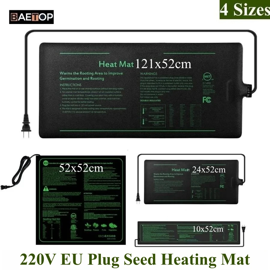 4 Sizes 220V EU Plug Seedling  - Heat Mat Seedling avaliação e preço