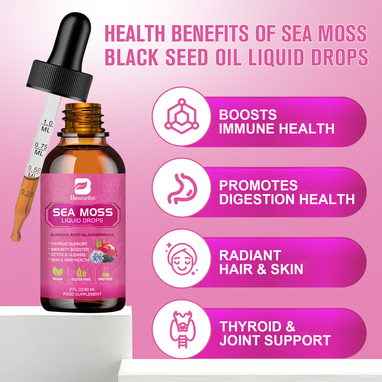 BEWORTHS 3000MG Seamoss Liquid - Root Stimulator Liquid avaliação e preço