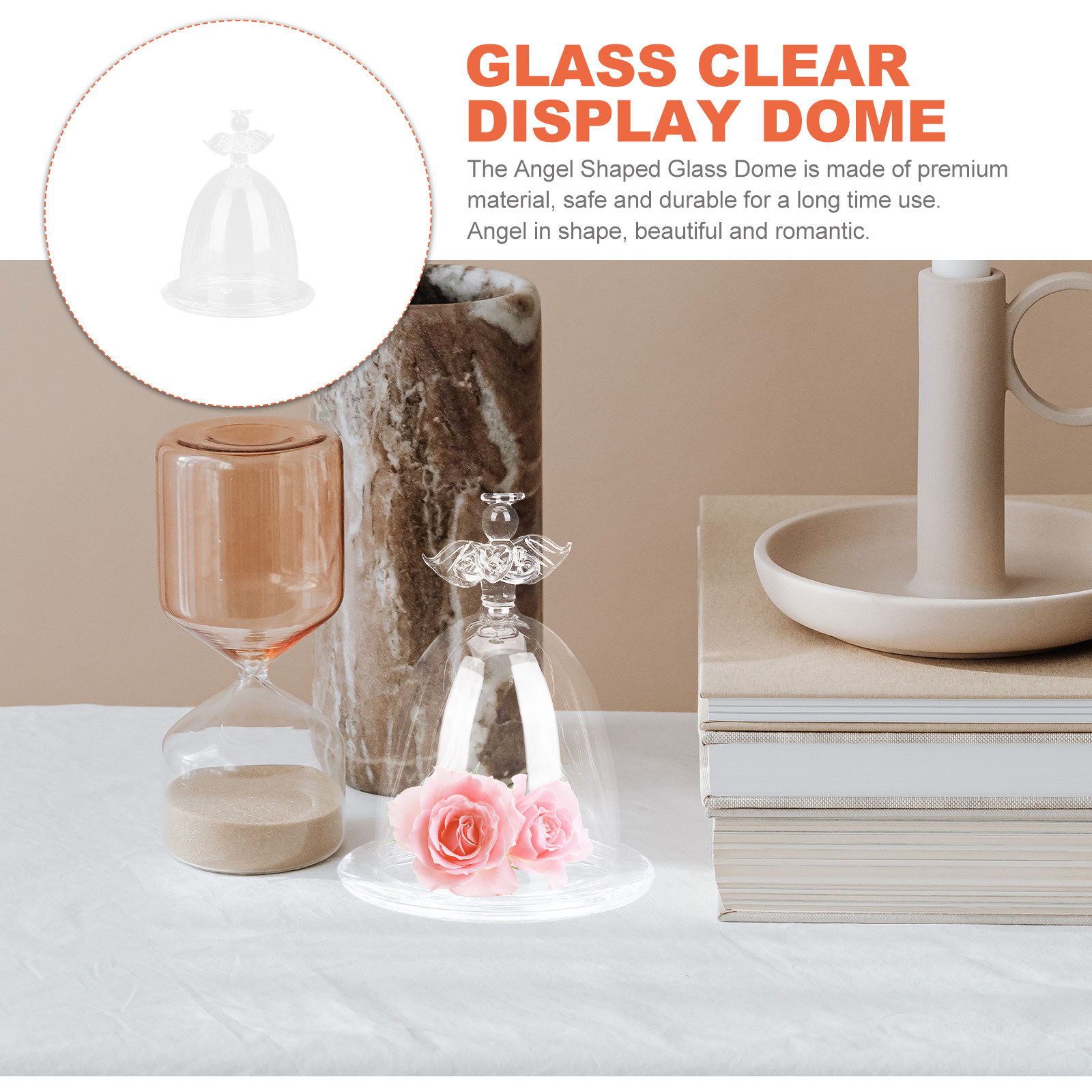 Angel Shaped Glass Dome Preser - Plastic Dome Clear avaliação e preço