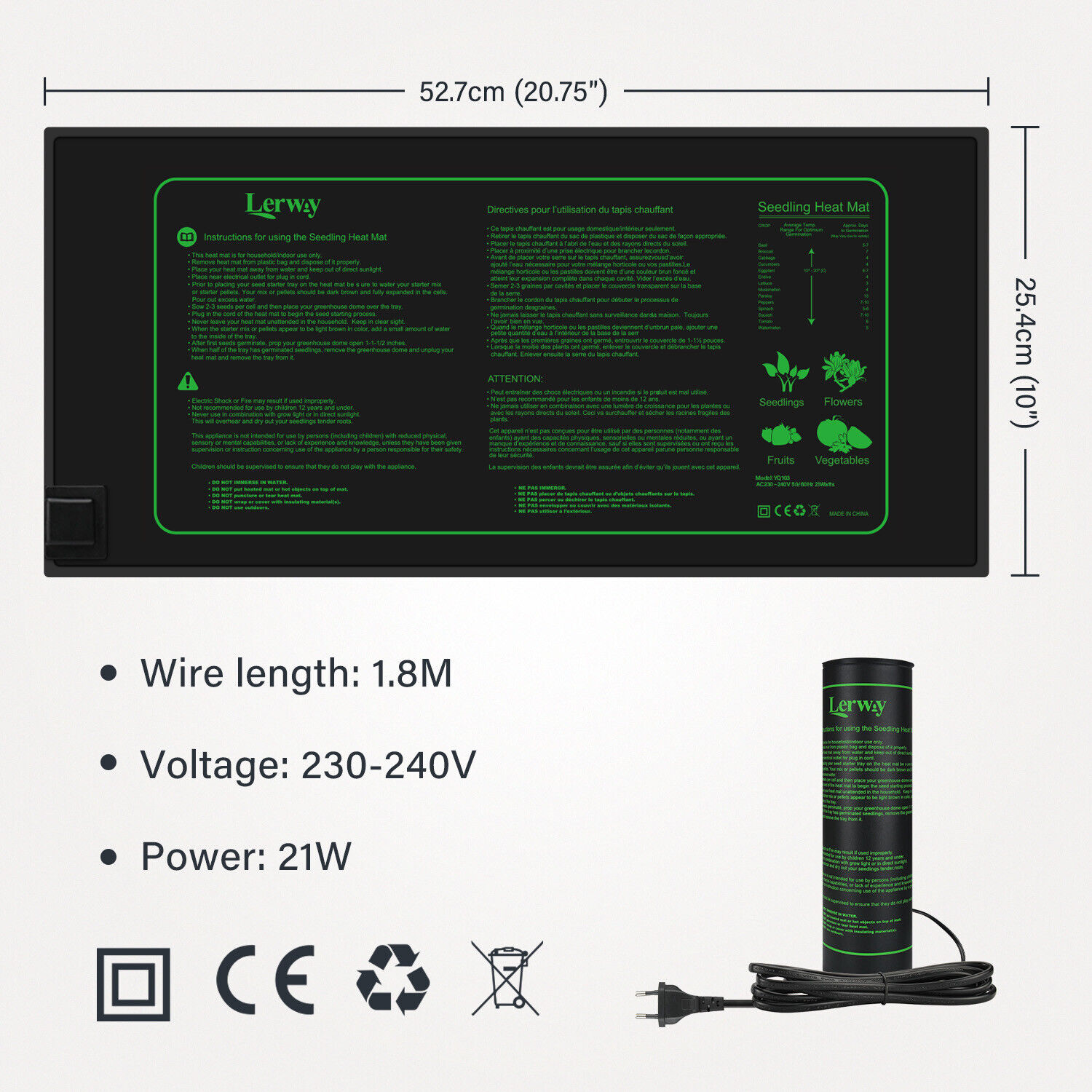 LERWAY 21W Seedling Heating Ma - Heat Mat Seedling avaliação e preço