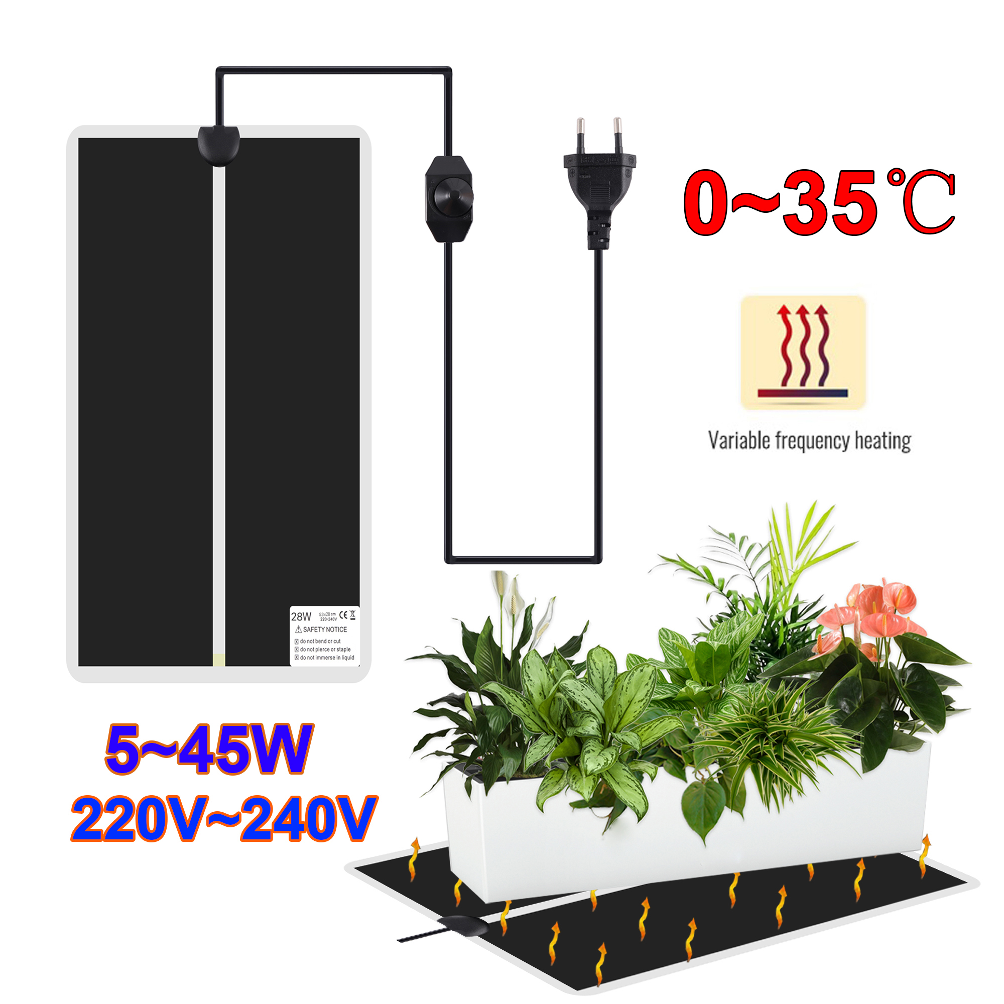 5~45W Seedling Heat Mat 220V~2 - Heat Mat Seedling avaliação e preço