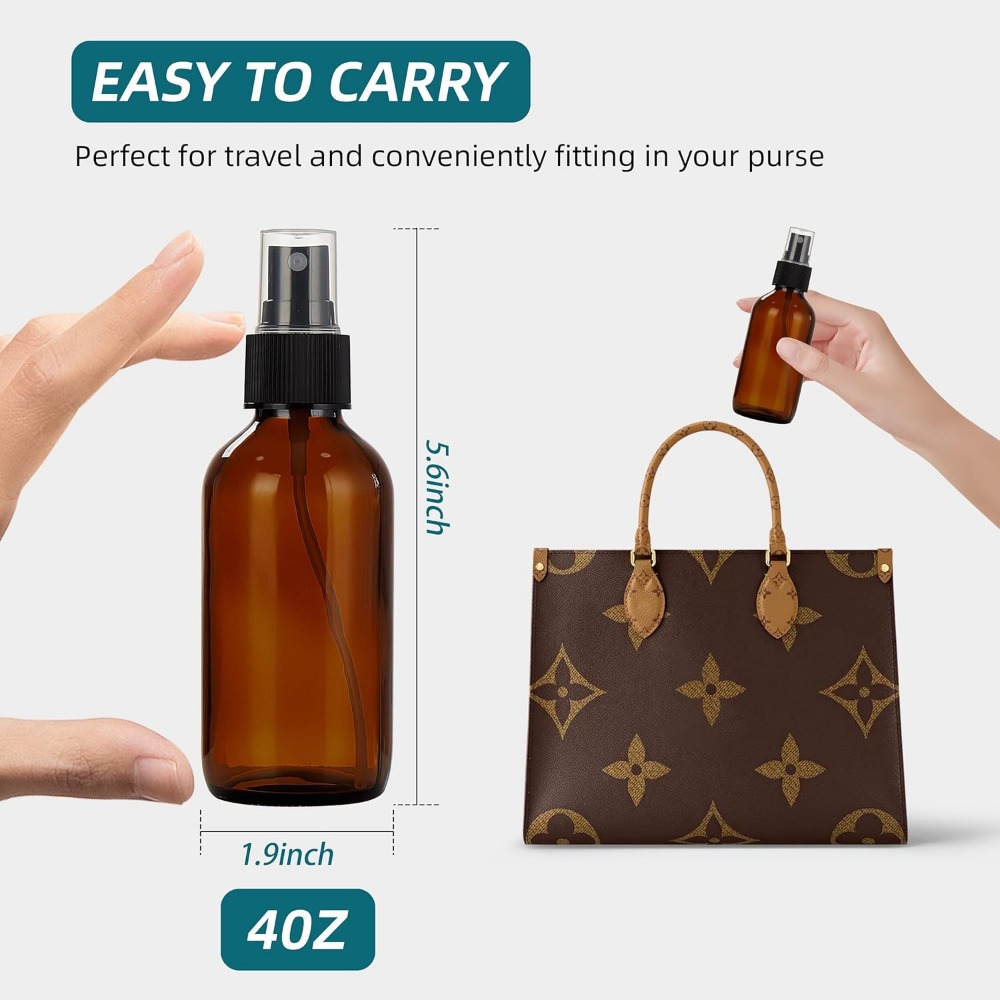 4 oz Amber Glass Spray Bottles - Misting Bottle Fine avaliação e preço