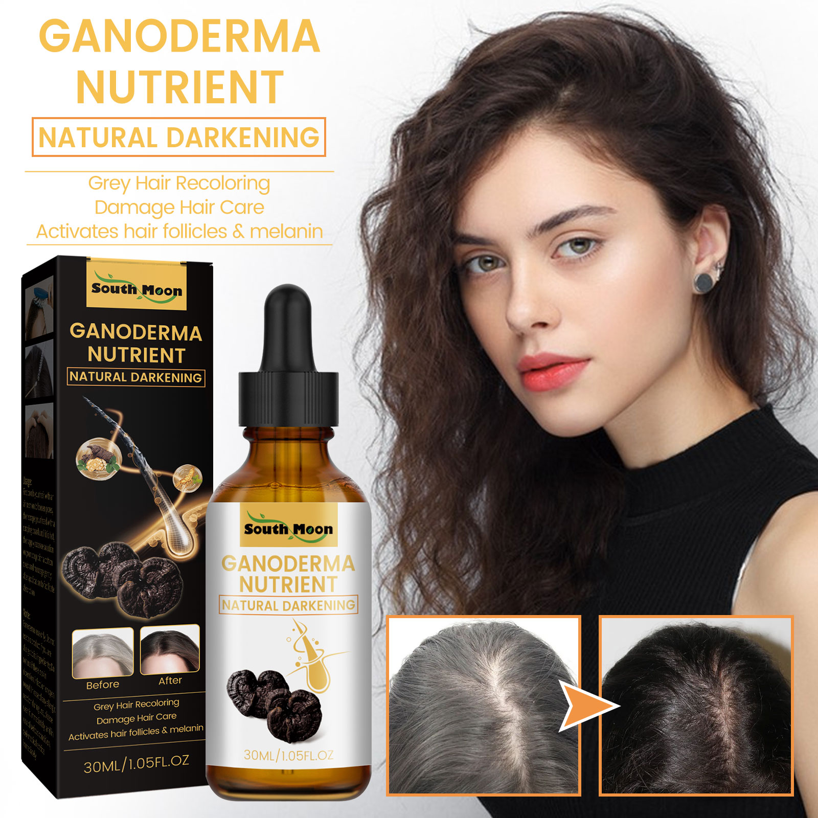 Black Ganoderma Lucidum Hair L - Root Stimulator Liquid avaliação e preço