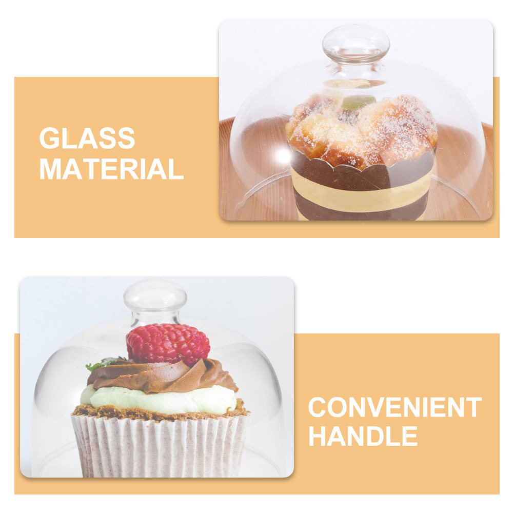 2Pcs Transparent Glass Cake Do - Plastic Dome Clear avaliação e preço
