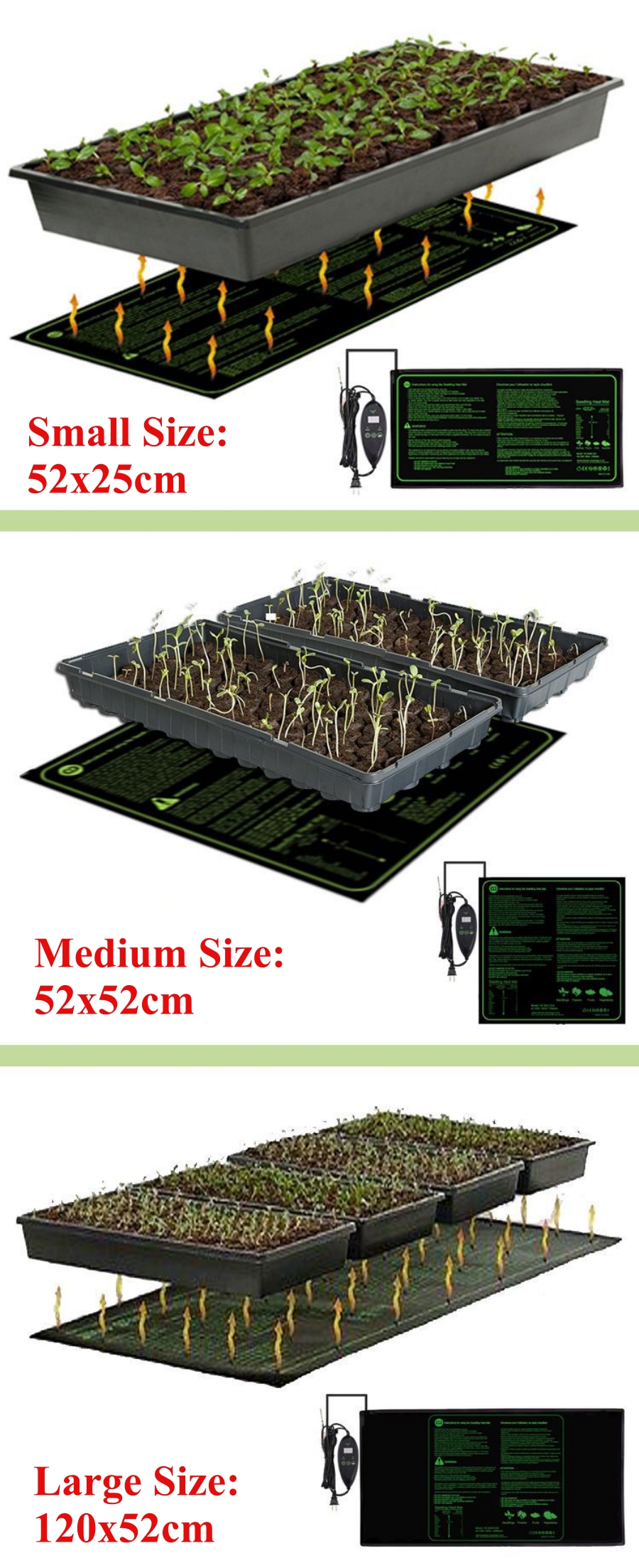 3 Sizes Upgrade Seedling Heat  - Heat Mat Seedling avaliação e preço