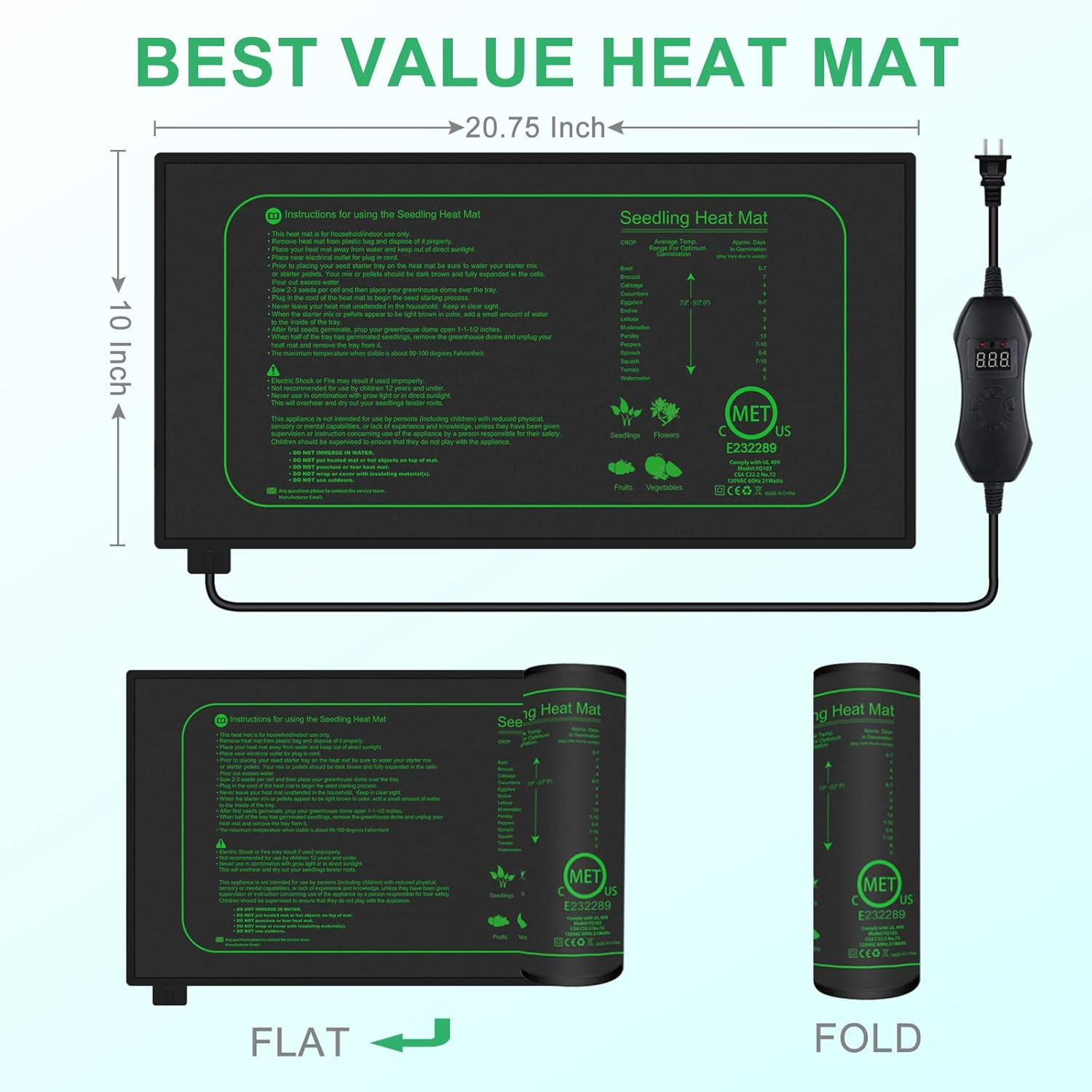 Seedling Heat Mat With Digital - Rooting Gel Clone avaliação e preço