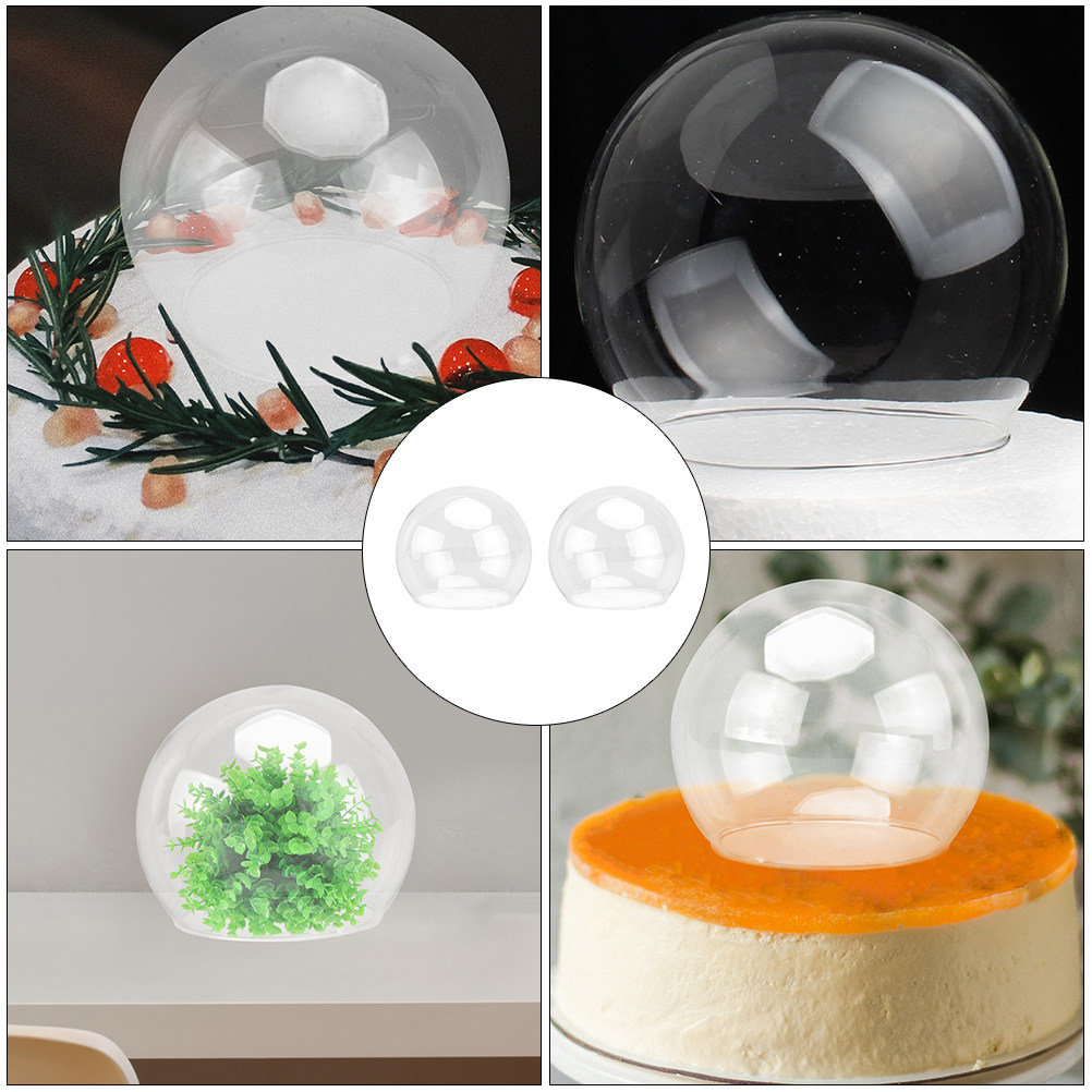 2Pcs Clear Glass Dome Display  - Plastic Dome Clear avaliação e preço