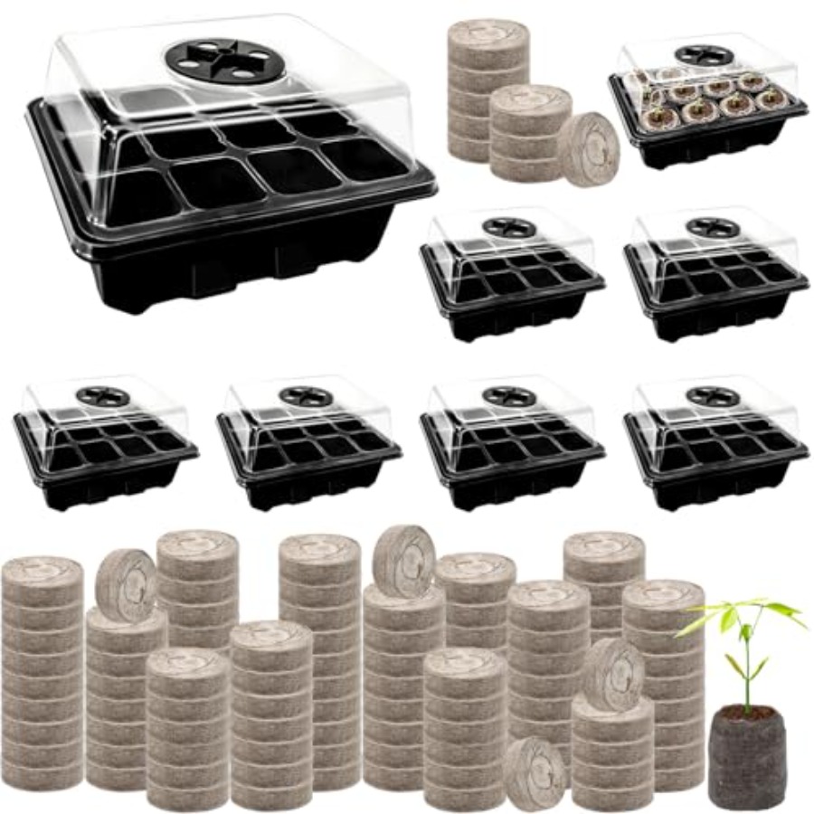 8 Pack Seed Starter Tray with  - Peat Pellet Tray avaliação e preço
