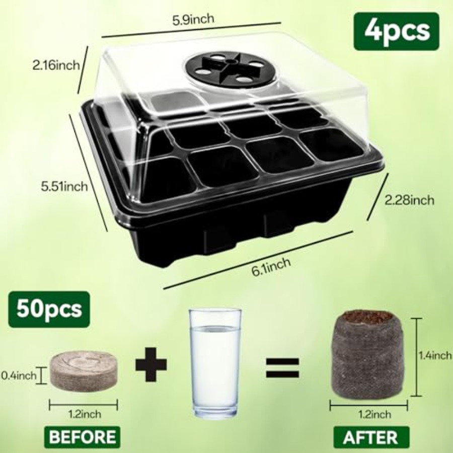 8 Pack Seed Starter Tray with  - Peat Pellet Tray avaliação e preço