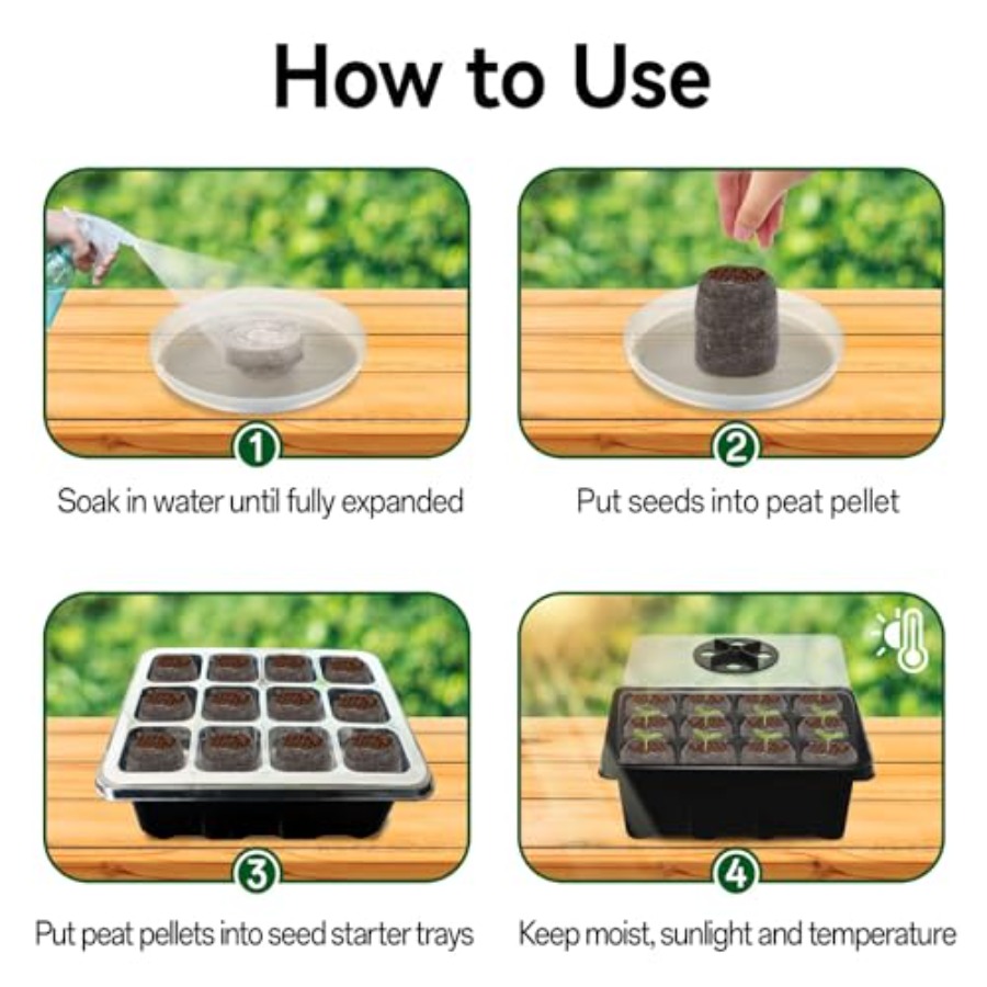 8 Pack Seed Starter Tray with  - Peat Pellet Tray avaliação e preço